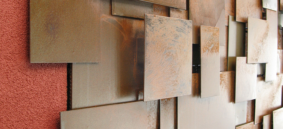 metal work:  custom made panel rust